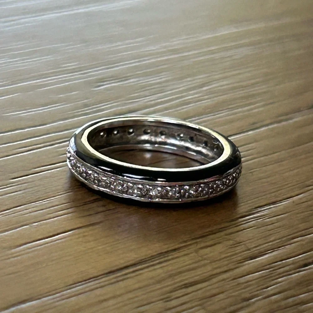 Victoria Wieck Sterling Silver Absolute CZ  Enamel Band Ring 6